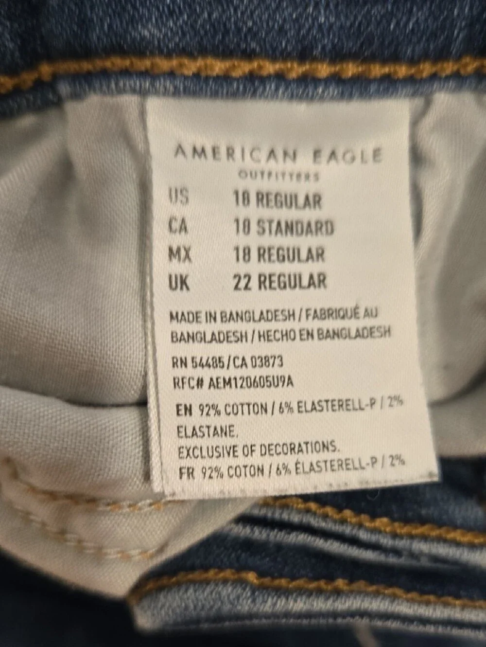 American Eagle Blue Distressed High-Rise Skinny Jeans